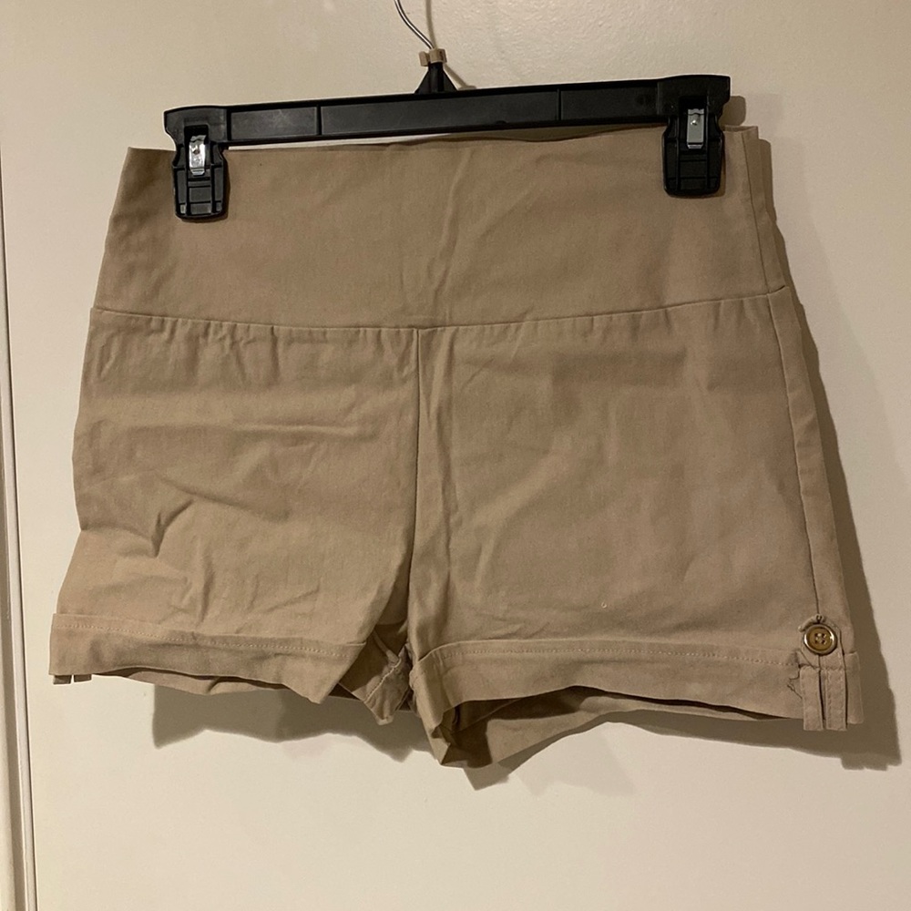Tan high waisted shorts